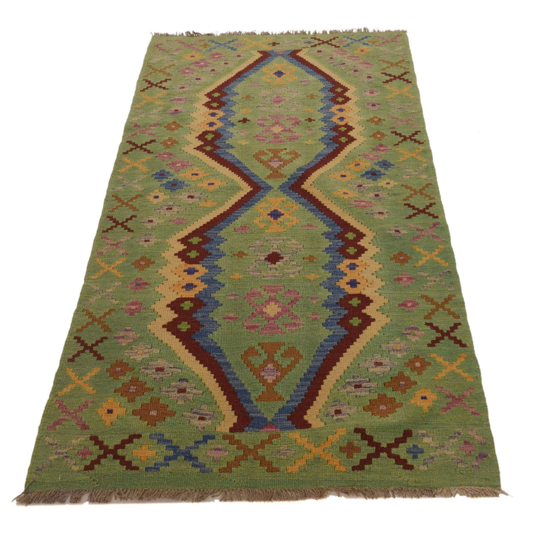 Hand Woven Wool Kelim Runner 2' 9"x 6' 3" - No. AL95537