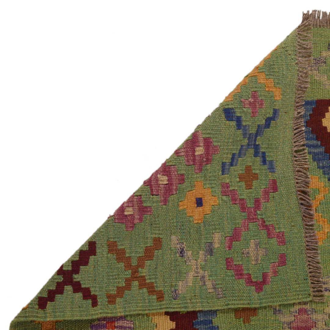 Hand Woven Wool Kelim Runner 2' 9"x 6' 3" - No. AL95537