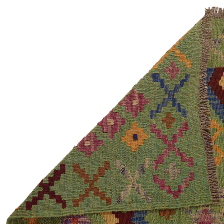 Hand Woven Wool Kelim Runner 2' 9"x 6' 3" - No. AL95537