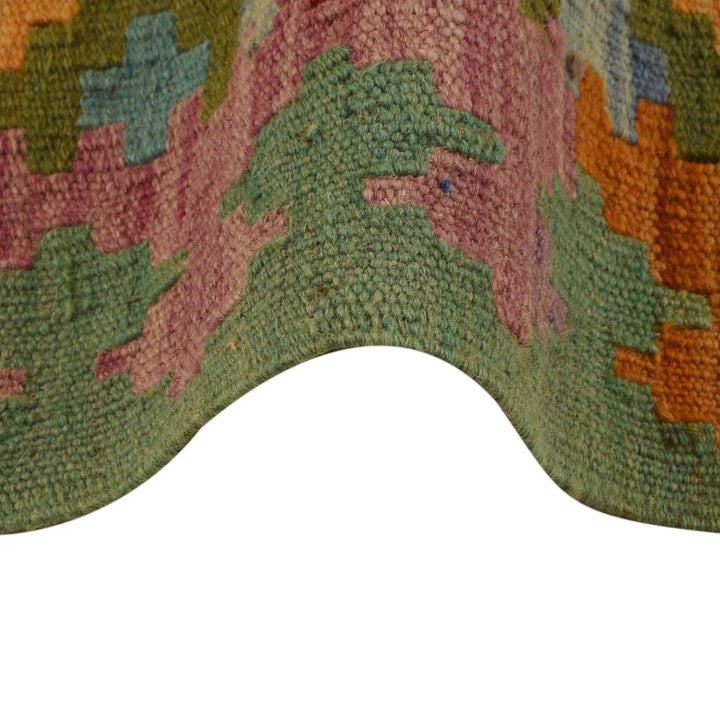 Handmade Turkish Design Wool Kilim Runner 2' 9"x 6' 7" - No. AL36212