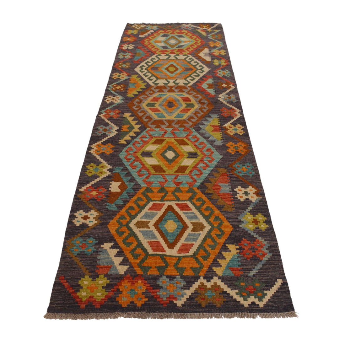 Hand Knotted Flatweave Kilim Runner 2' 9" x 9' 9" - No. AL70995