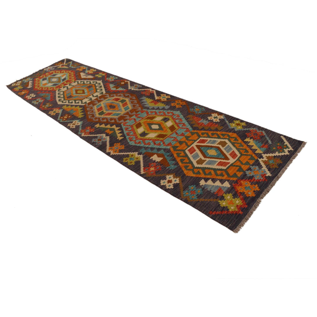 Hand Knotted Flatweave Kilim Runner 2' 9" x 9' 9" - No. AL70995