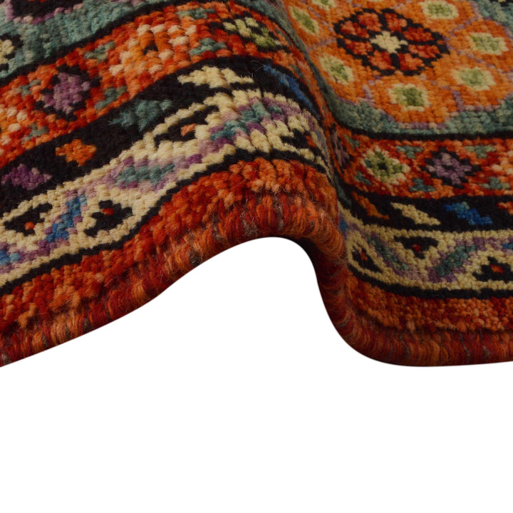 Afghan Shirazi Rug 8' 3" x 11' 2" Hand-Knotted texture