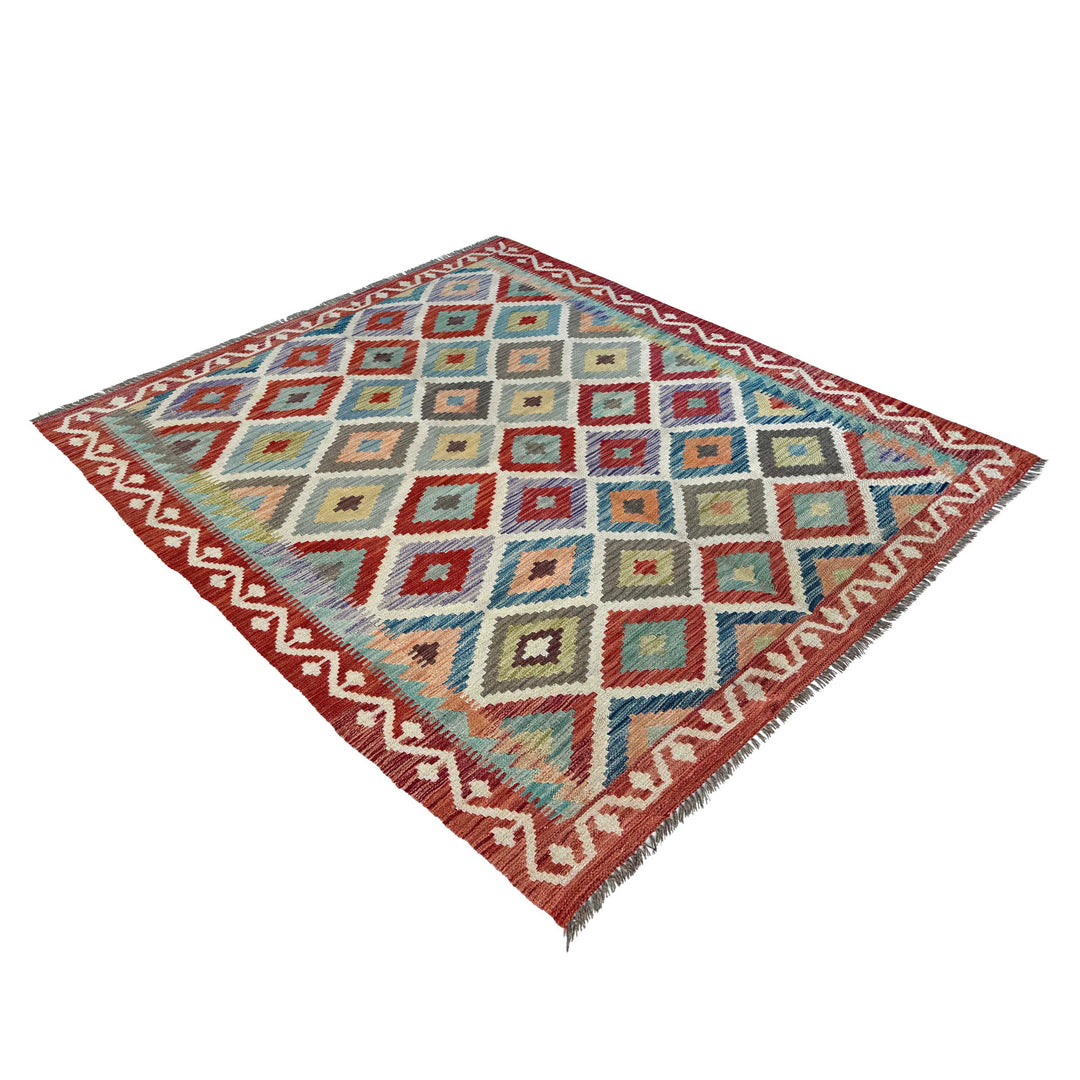 Afghan Vegetable Kilim Rug 4' 11" x 6' 8" Flat-Weave view