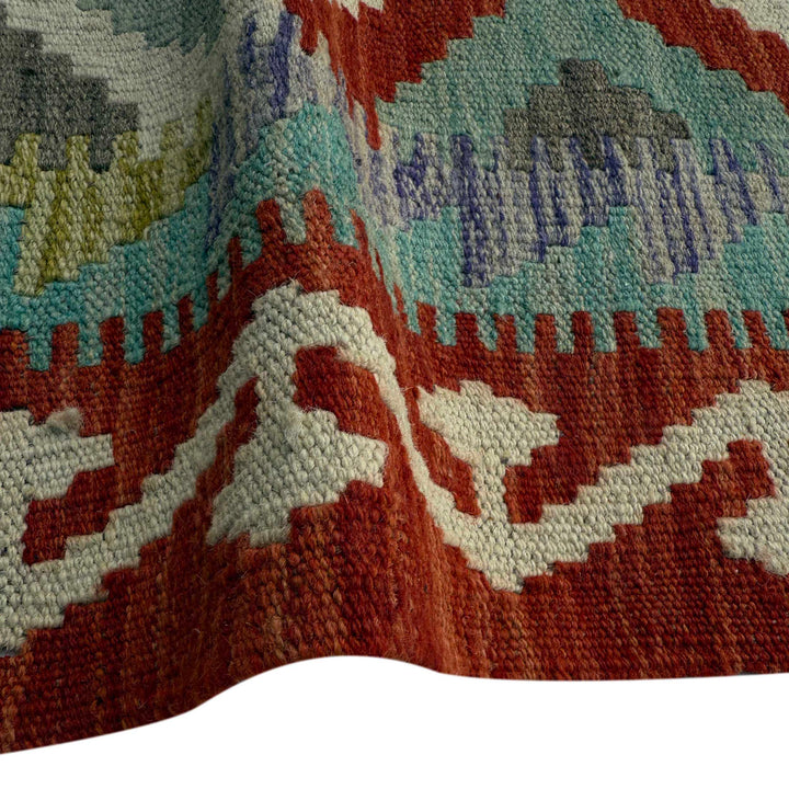 Afghan Vegetable Kilim Rug 4' 11" x 6' 8" Flat-Weave field