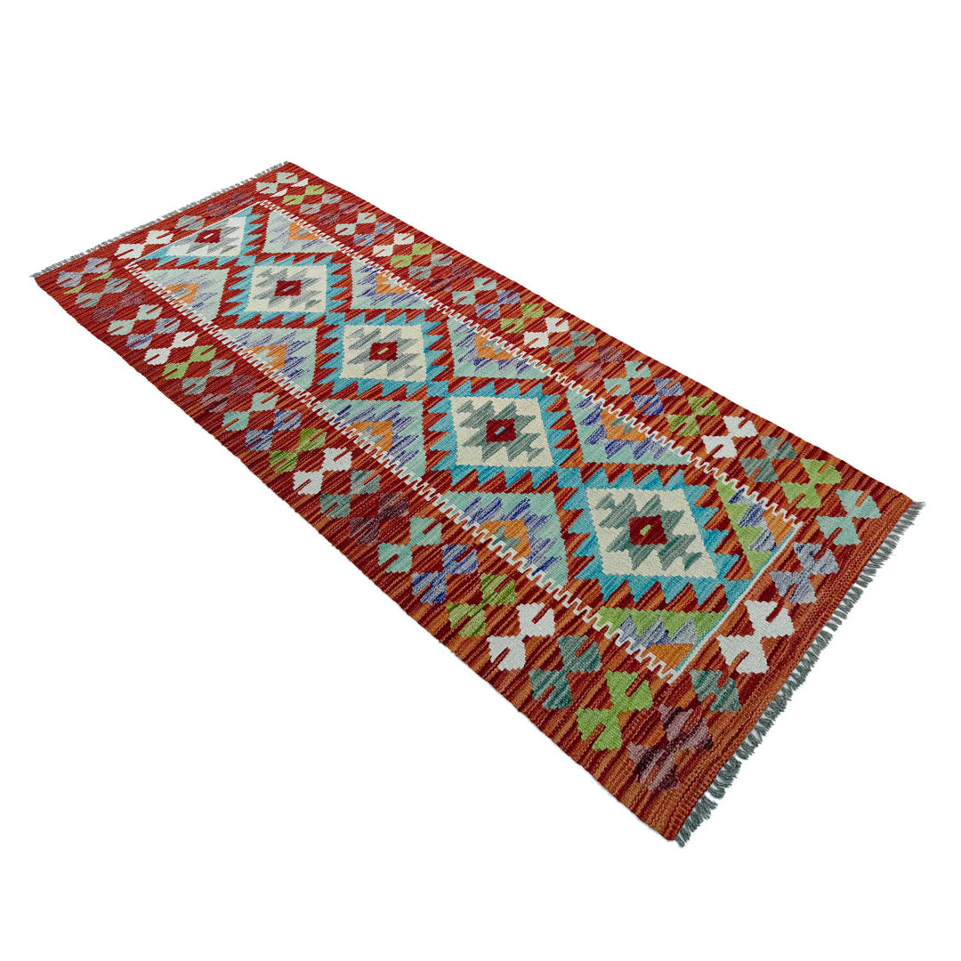 Afghan Vegetable Kilim Rug 2' 5" x 6' 6" Flat-Weave view