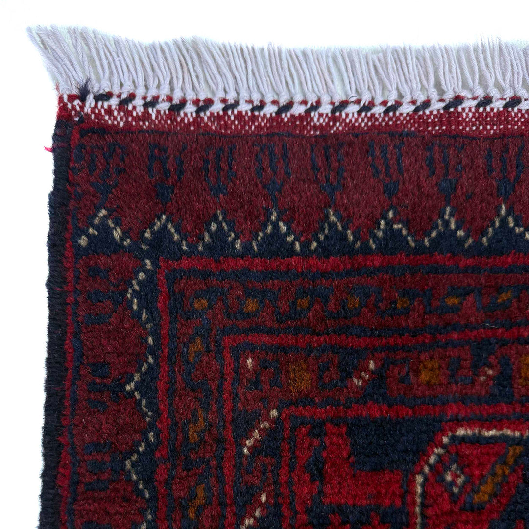 Red Afghan Khal Mohammadi Rug 5' 3" x 6' 10" Hand-Knotted pattern