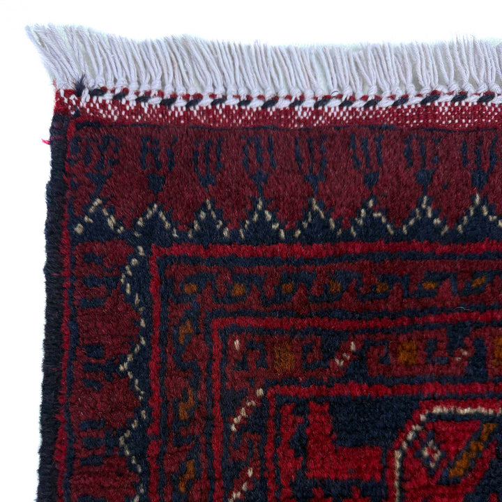Red Afghan Khal Mohammadi Rug 5' 3" x 6' 10" Hand-Knotted pattern