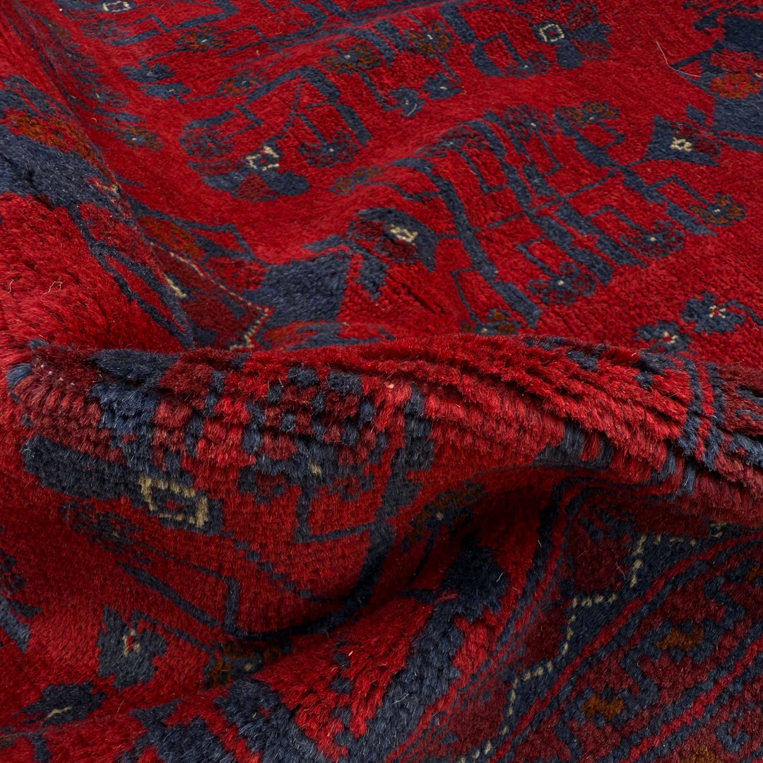 Red Afghan Khal Mohammadi Rug 5' 3" x 6' 10" Hand-Knotted texture
