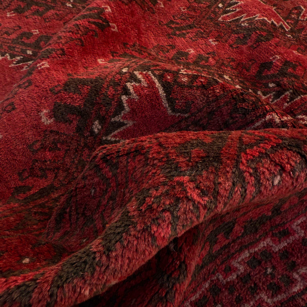 Red Afghan Khal Mohammadi Rug 6' 8" x 9' 5" Hand-Knotted texture