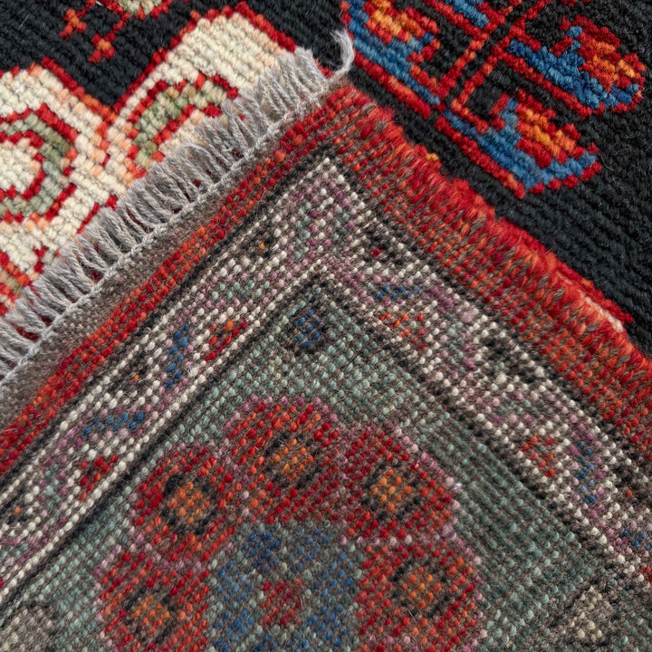 Red Afghan Shirazi Rug 6' 9" x 10' 0" Hand-Knotted border