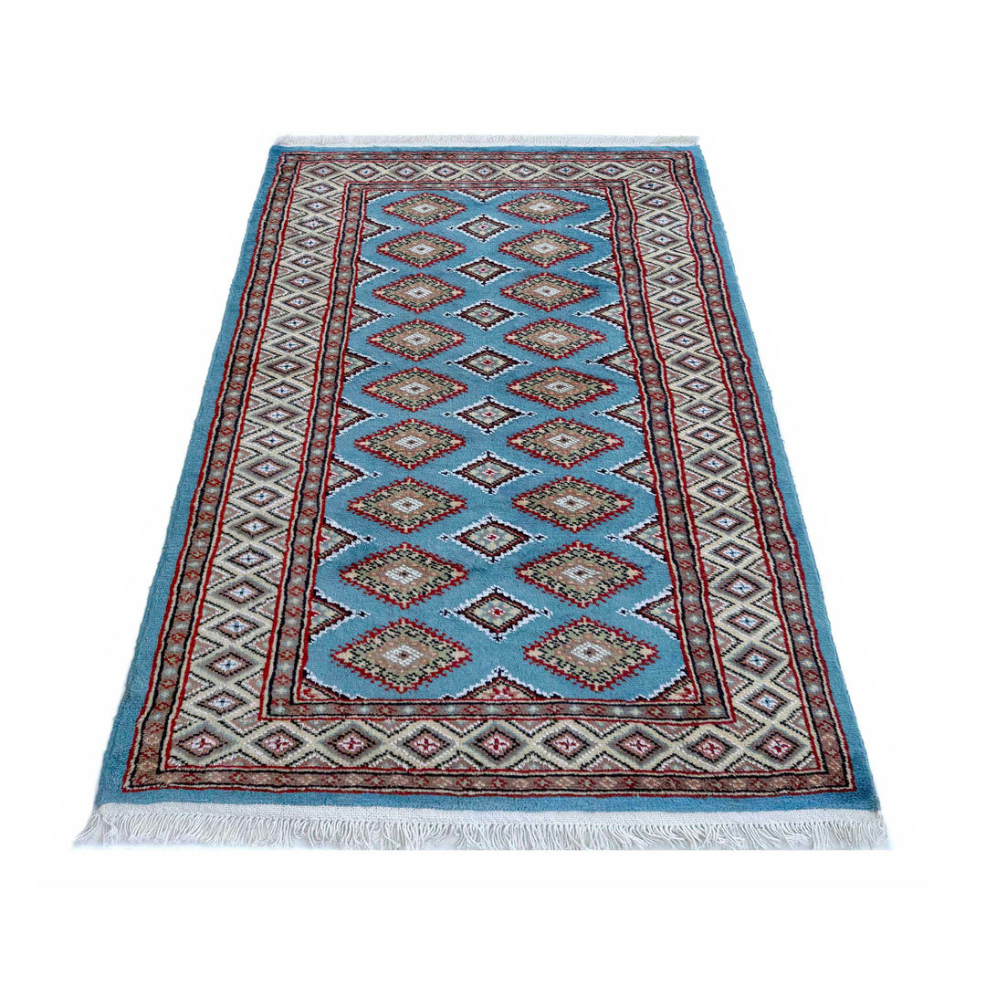 Blue Pakistani Jaldar Rug 3' 1" x 5' 3" Hand-Knotted | No. AL37918