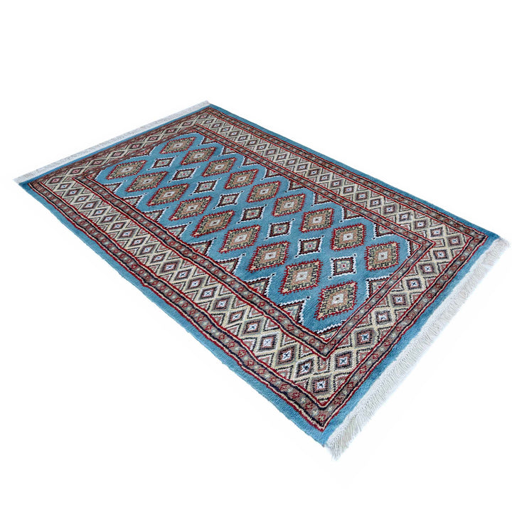 Blue Pakistani Jaldar Rug 3' 1" x 5' 3" Hand-Knotted | No. AL37918