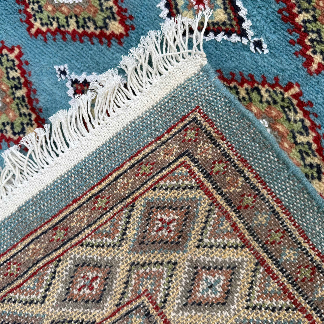 Blue Pakistani Jaldar Rug 3' 1" x 5' 3" Hand-Knotted | No. AL37918