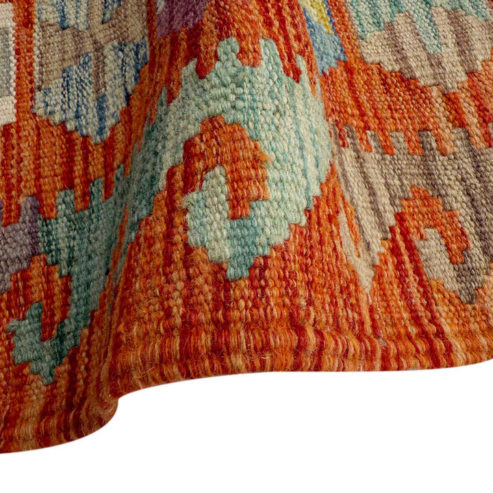 Afghan Vegetable Kilim Rug 5'1" x 6'5" Flat-Weave field