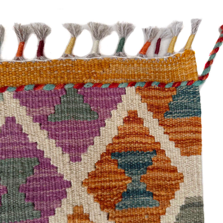 Afghan Vegetable Kilim Rug 2' 7" x 4' 3" Flat-Weave pattern