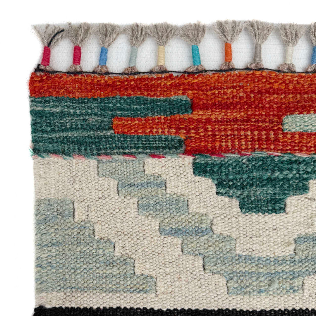 Afghan Vegetable Kilim Rug 6' 10" x 10' 2" Flat-Weave | No. AL57028
