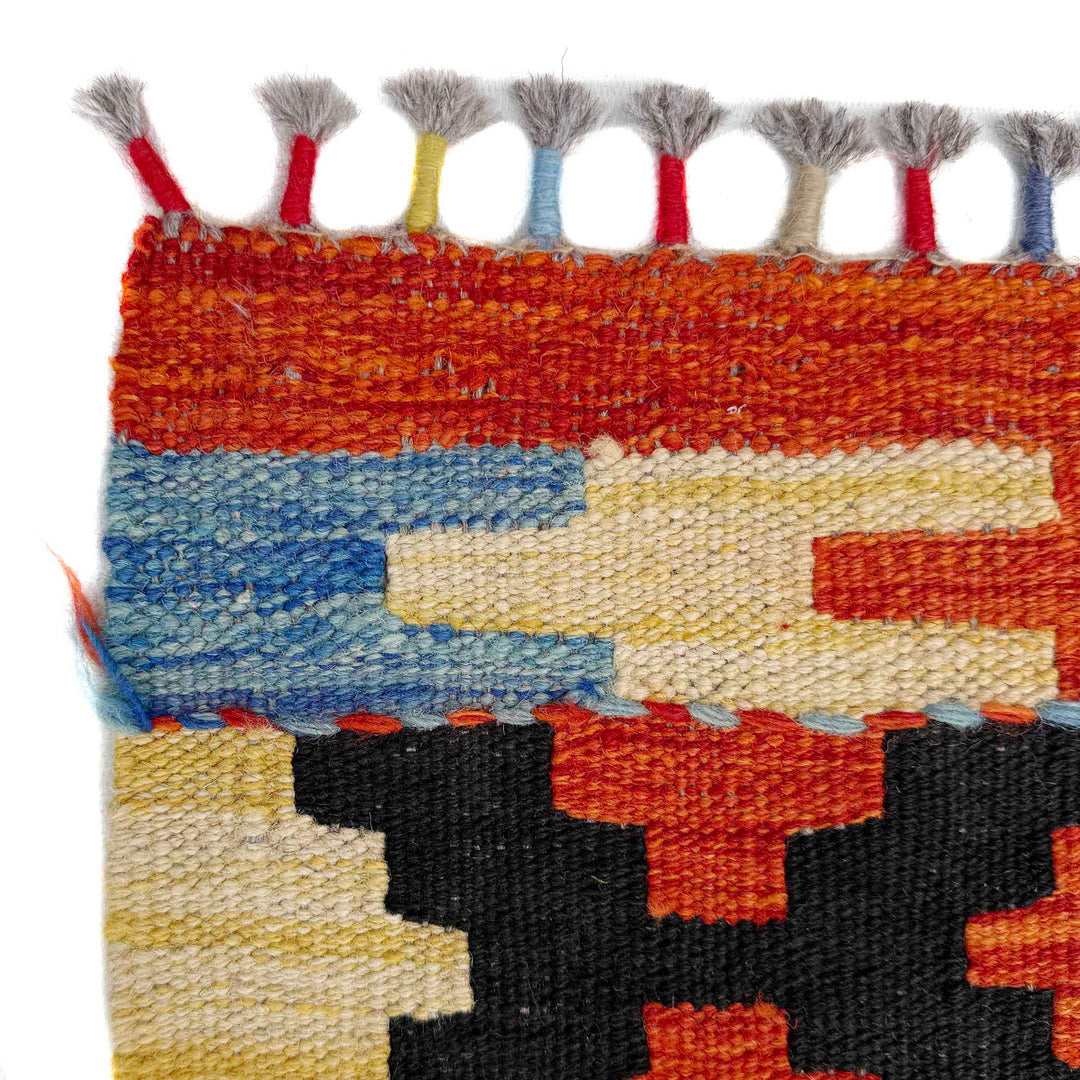 Afghan Vegetable Kilim Rug 6' 8" x 10' 1" Flat-Weave pattern