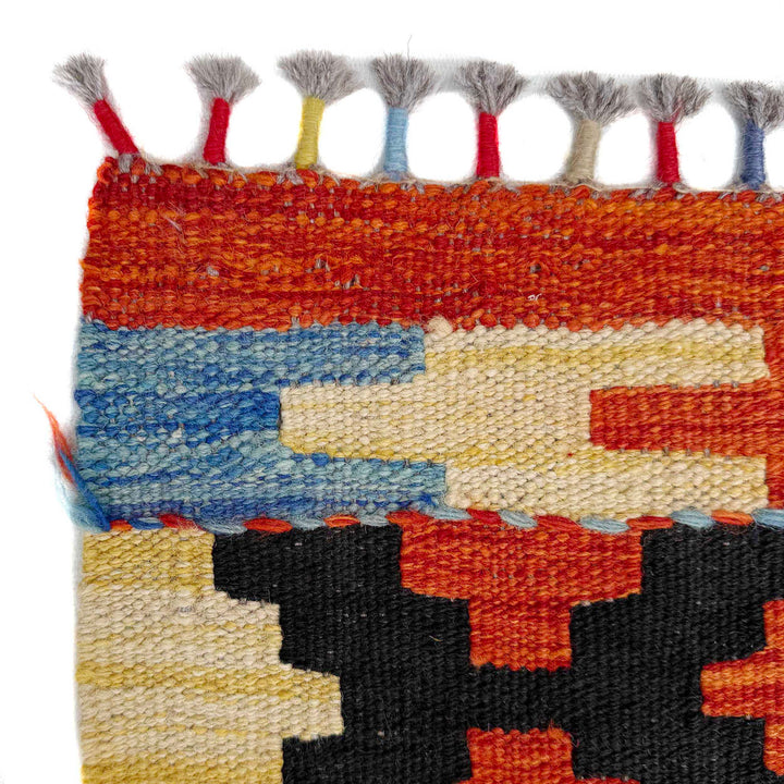Afghan Vegetable Kilim Rug 6' 8" x 10' 1" Flat-Weave pattern
