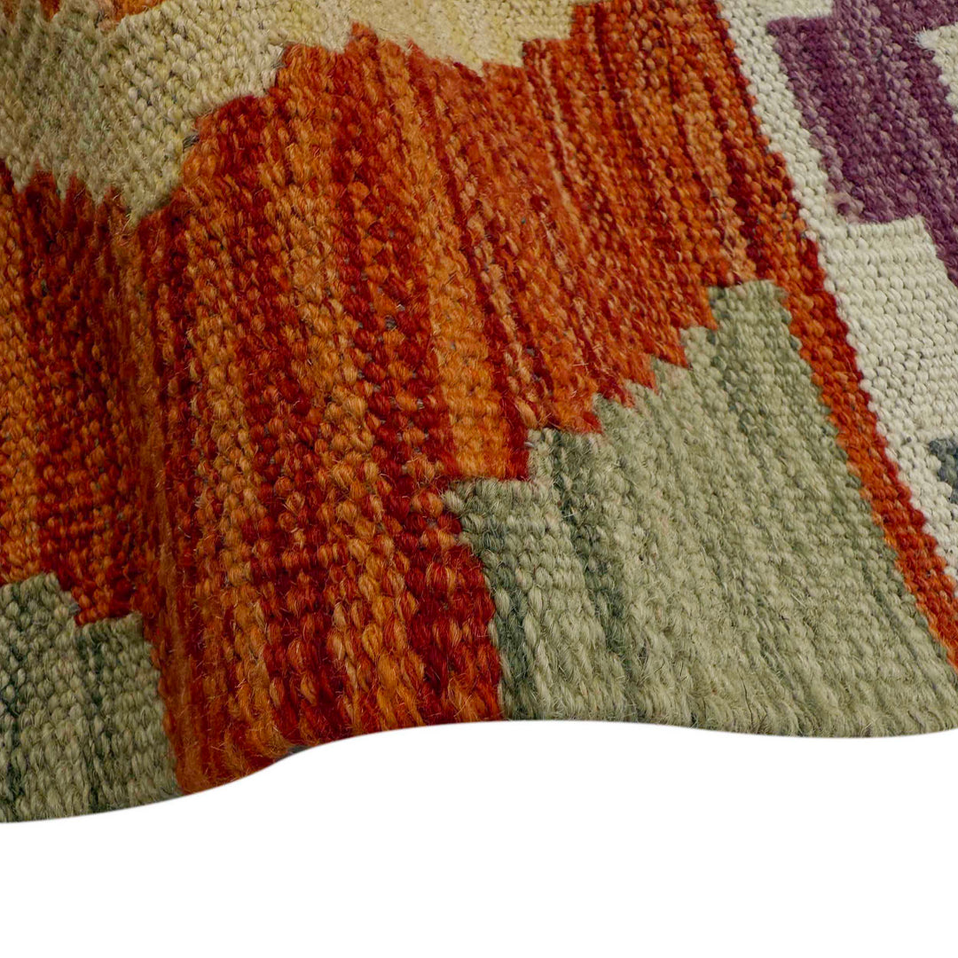Afghan Vegetable Kilim Rug 6' 8" x 10' 1" Flat-Weave field