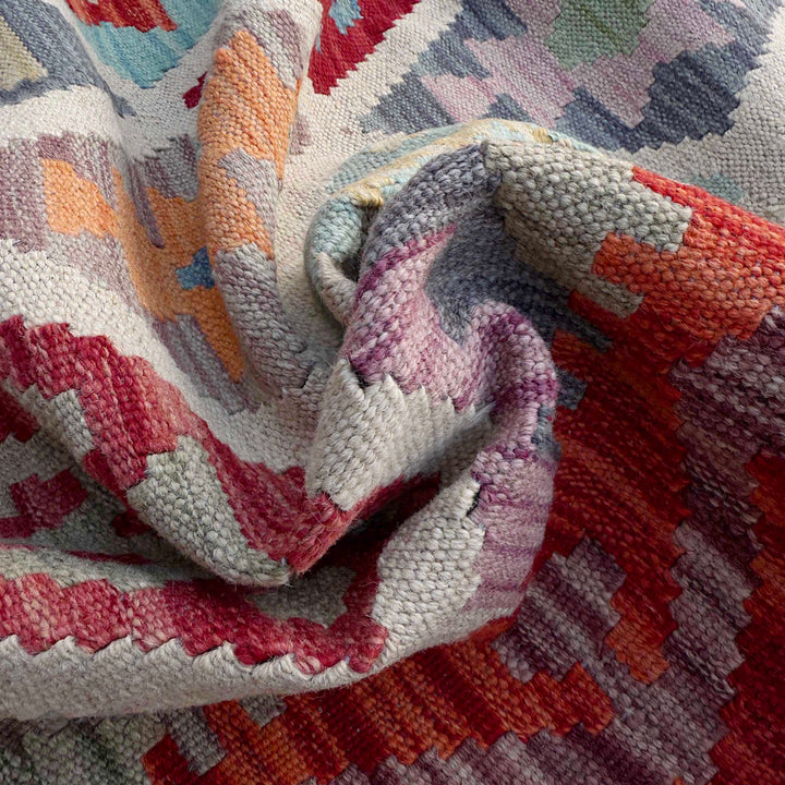 Afghan Vegetable Kilim Rug 8' 5" x 10' 0" Flat-Weave texture