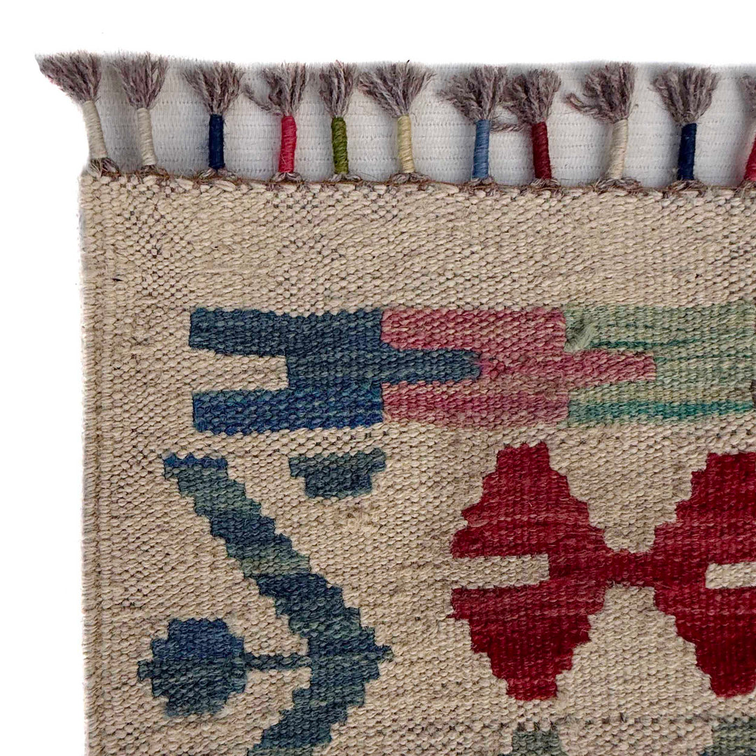 Afghan Vegetable Kilim Rug 8' 5" x 9' 9" Flat-Weave | No. AL80780