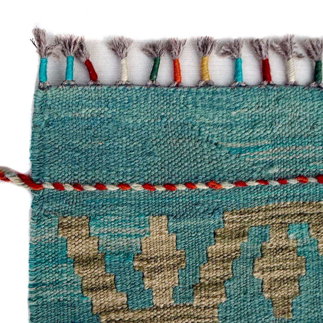Afghan Vegetable Kilim Rug 8' 4" x 9' 11" Flat-Weave pattern