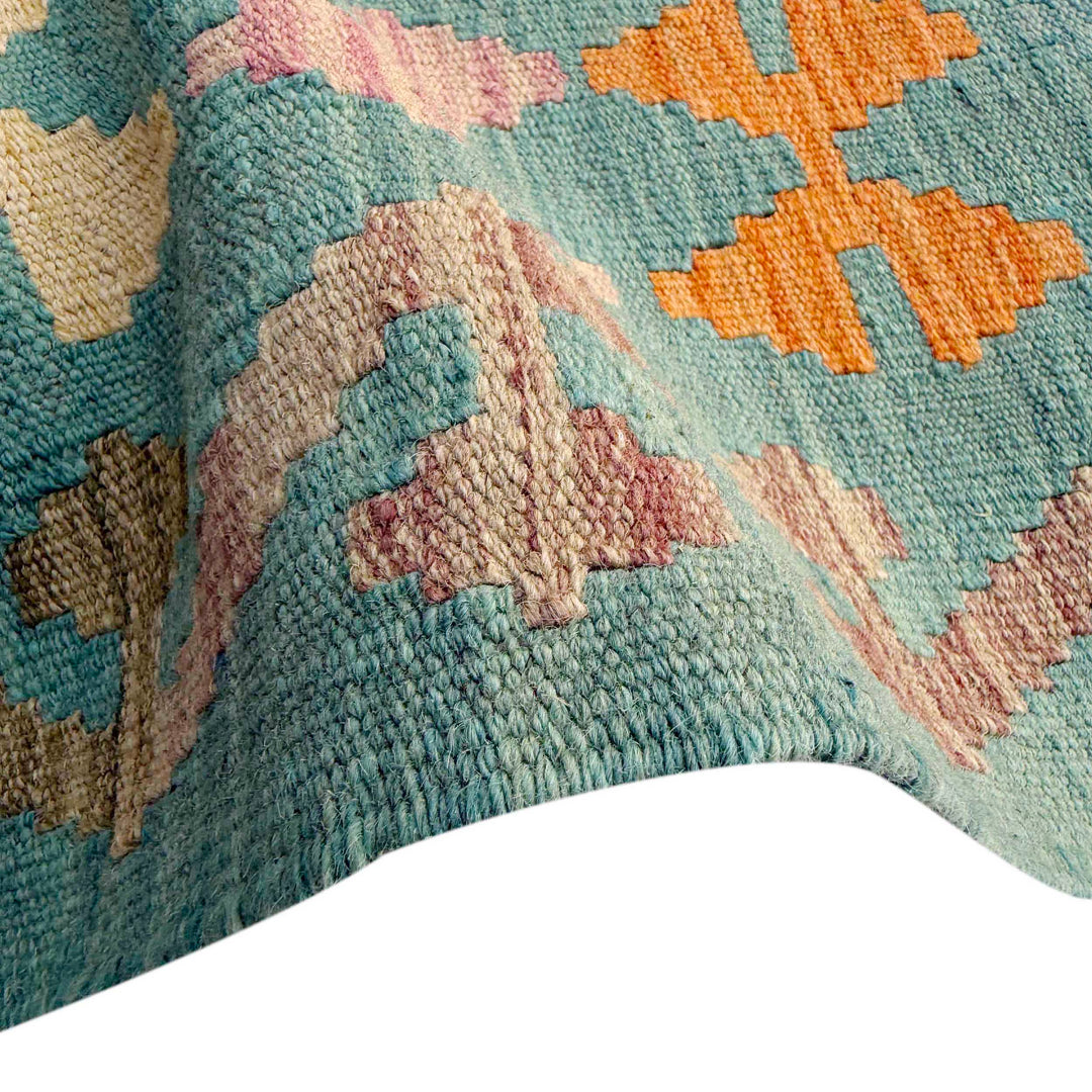 Afghan Vegetable Kilim Rug 8' 4" x 9' 11" Flat-Weave field