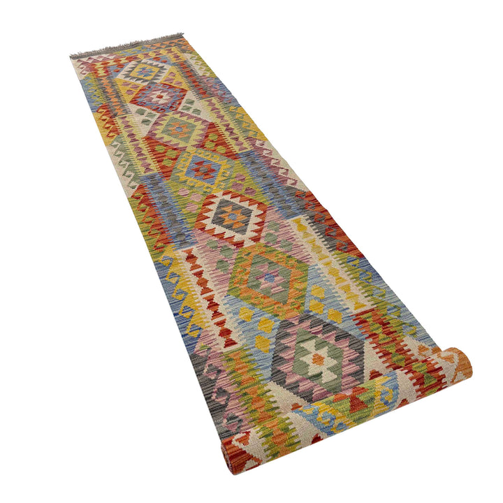Afghan Kilim Rug 2' 6" x 12' 11" Flat-Weave view