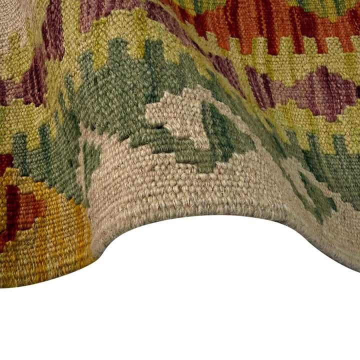 Afghan Kilim Rug 2' 6" x 12' 11" Flat-Weave field
