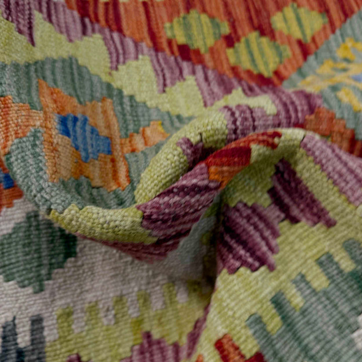 Afghan Kilim Rug 2' 6" x 12' 11" Flat-Weave texture