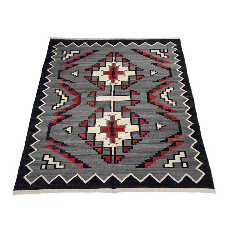 Afghan Vegetable Kilim Rug 6' 4" x 8' 8" Flat-Weave detail