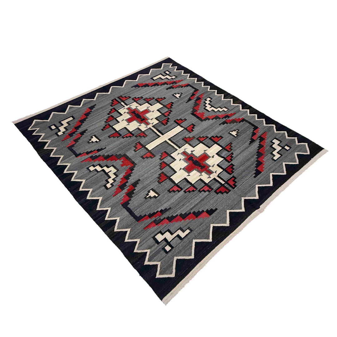 Afghan Vegetable Kilim Rug 6' 4" x 8' 8" Flat-Weave view