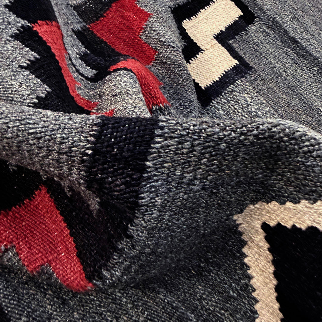 Afghan Vegetable Kilim Rug 6' 4" x 8' 8" Flat-Weave texture