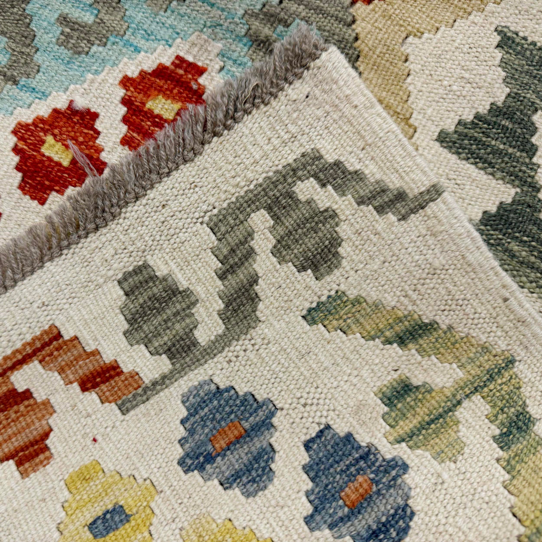 Handmade Turkish Design Wool Kilim Runner 2' 7" x 9' 5" - No. AL861483