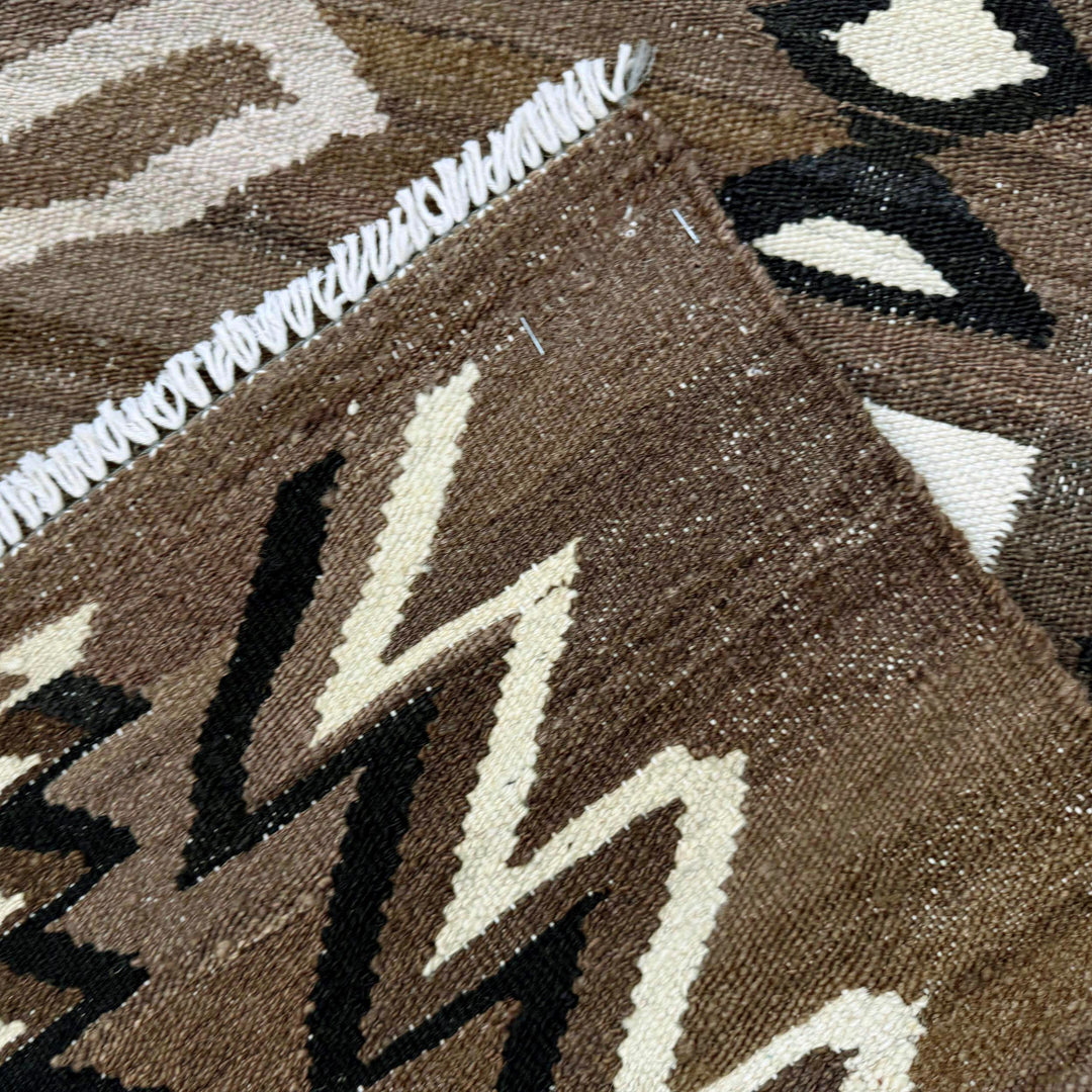 Afghan Vegetable Kilim Rug 6' 3" x 8' 8" Flat-Weave border