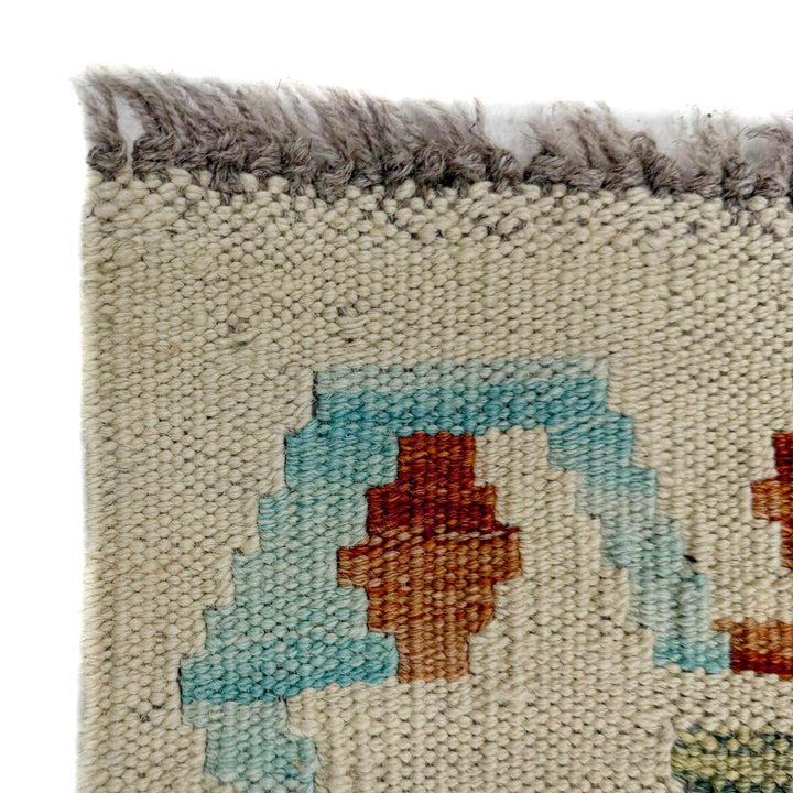 Afghan Vegetable Kilim Rug 1' 11" x 5' 8" Flat-Weave pattern