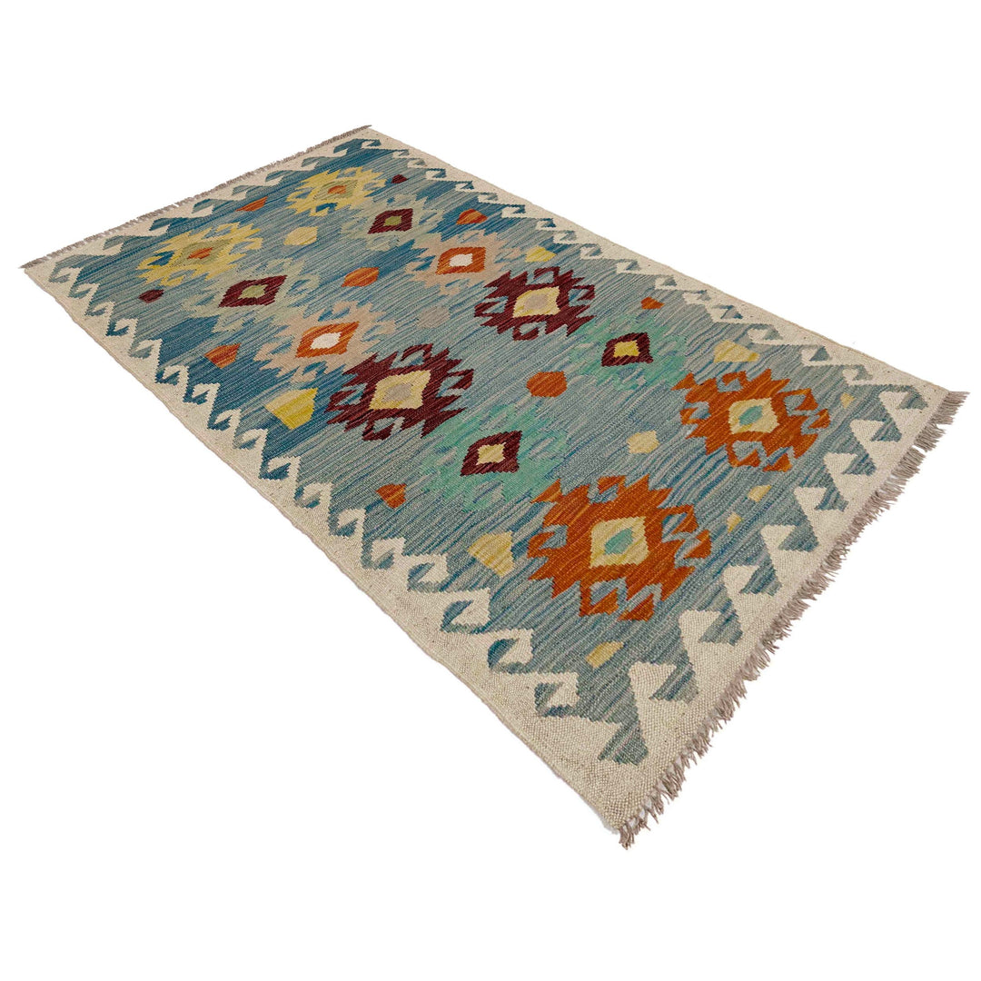 Afghan Vegetable Kilim Rug 2' 7" x 4' 9" Flat-Weave view