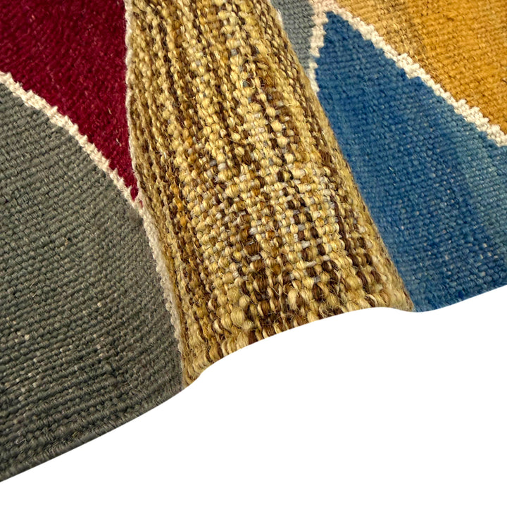 Afghan Vegetable Kilim Rug 3' 3" x 4' 11" Flat-Weave field