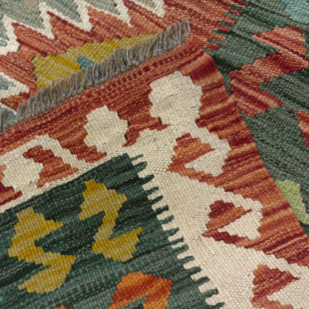 Handmade Turkish Design Wool Kilim 4' 4" x 5' 11" - No. AL143171