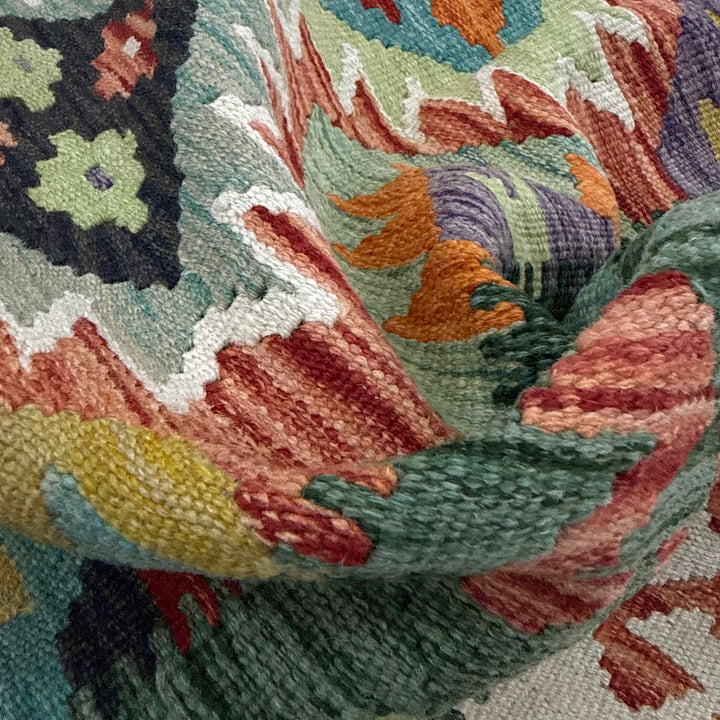 Handmade Turkish Design Wool Kilim 4' 4" x 5' 11" - No. AL143171