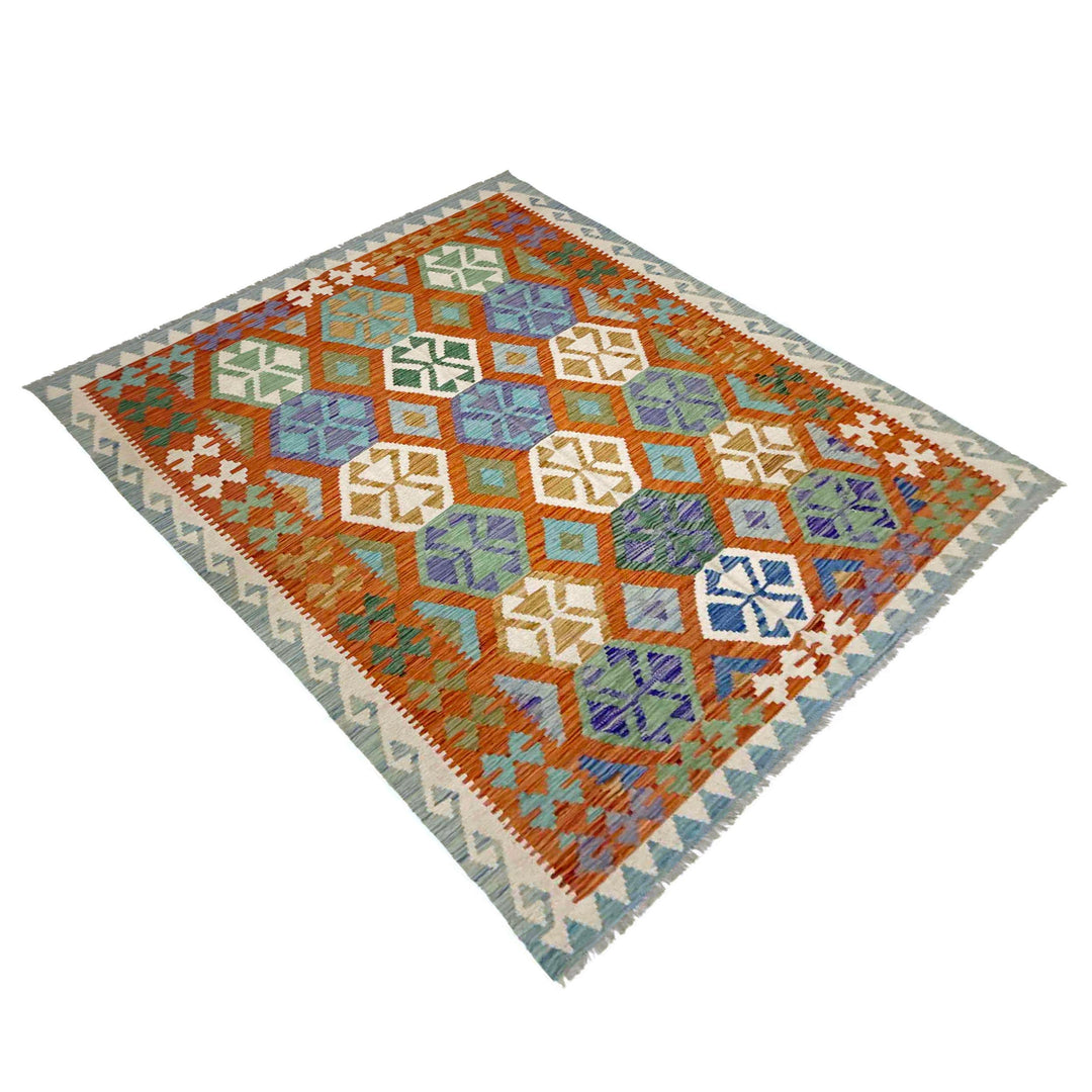 Hand Knotted Afghan Style Kilim 5' 7" x 8' 1" - No. AL553315