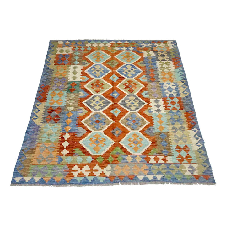 Handmade Turkish Design Wool Kilim 6' 1" x 8' 0" - No. AL433321