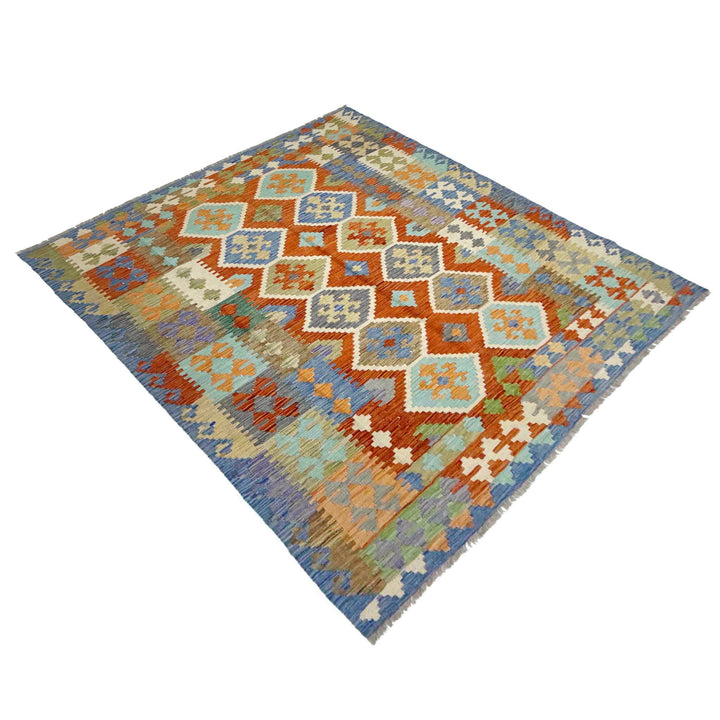 Handmade Turkish Design Wool Kilim 6' 1" x 8' 0" - No. AL433321