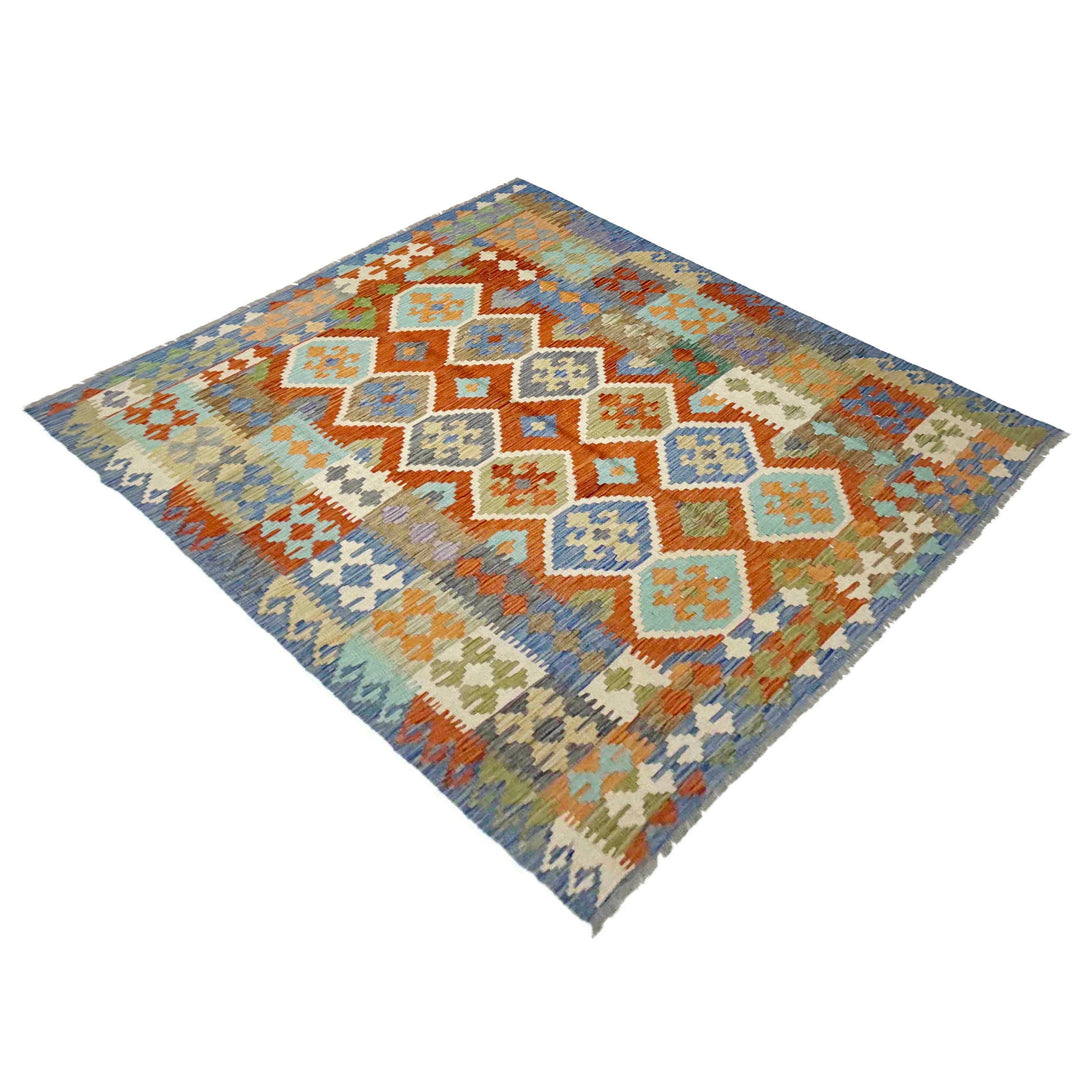 Handmade Turkish Design Wool Kilim 6' 1" x 8' 0" - No. AL433321