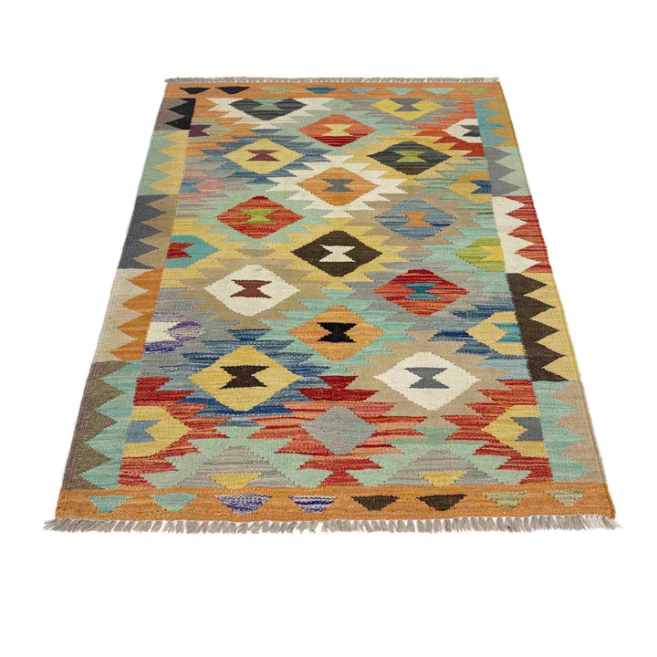 Hand Knotted Afghan Style Kilim 2' 7" x 4' 0" - No. AL668365