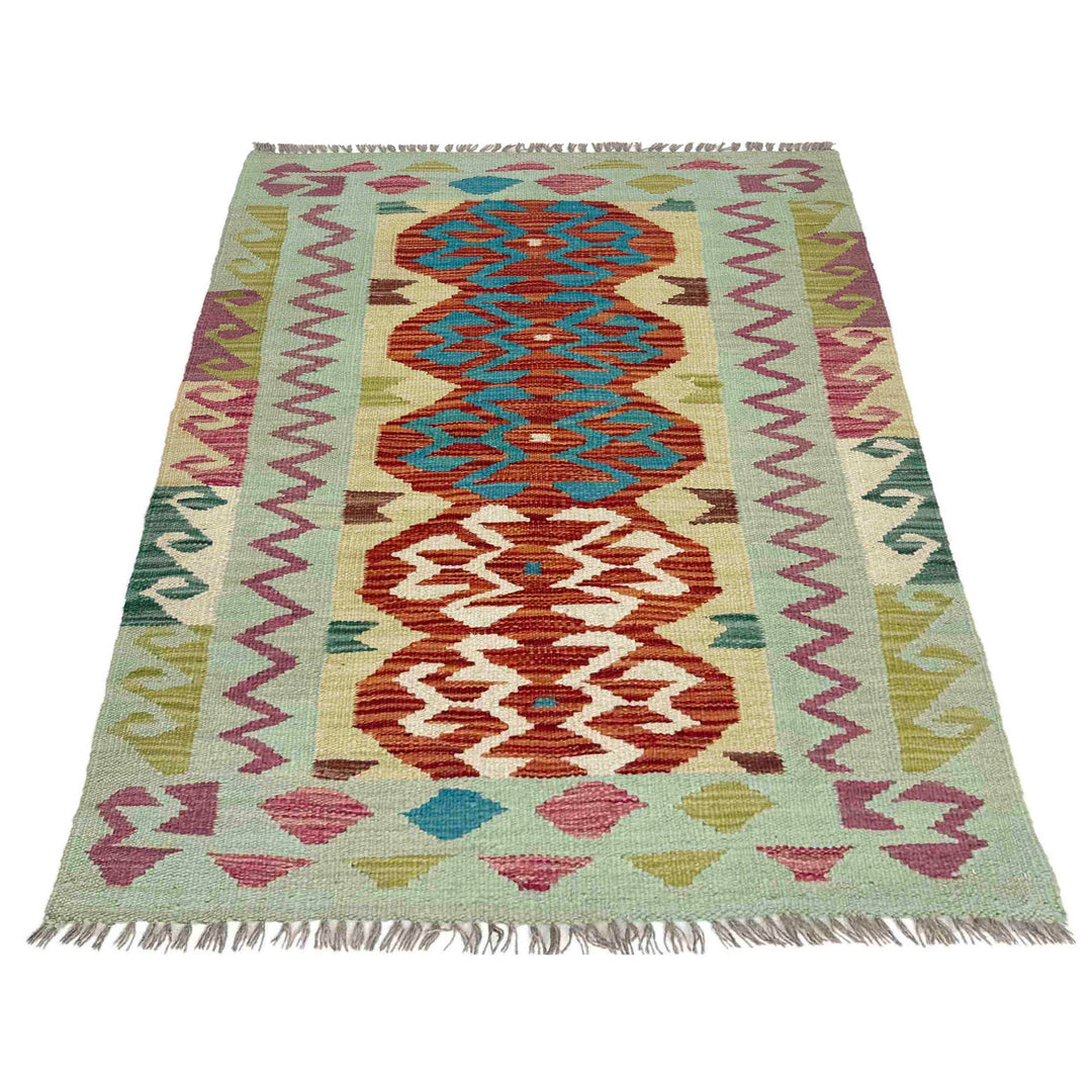 Hand Woven Wool Kelim 2' 7" x 4' 0" - No. AL896072