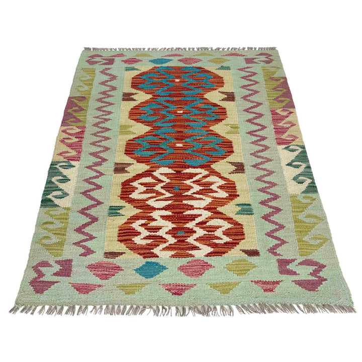 Hand Woven Wool Kelim 2' 7" x 4' 0" - No. AL896072