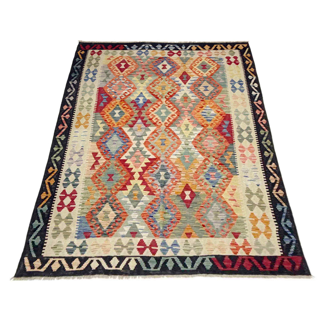 Hand Made Afghan Kilim 5' 9" x 7' 9" - No. AL271302