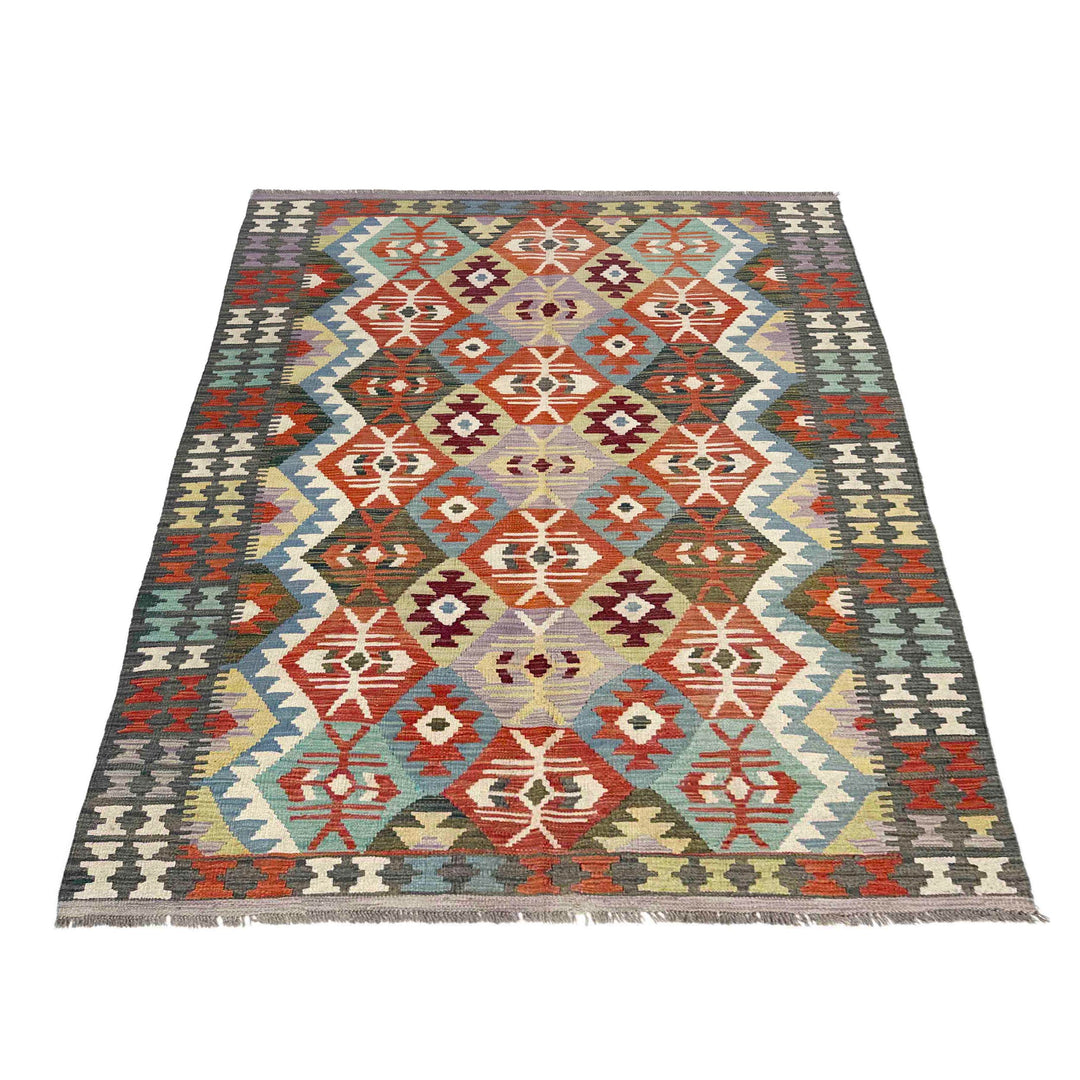 Handmade Vegetable Kilim 4' 11" x 6' 6" - No. AL354875